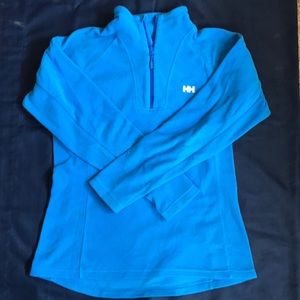 Helly Hansen Large Women Blue Fleece quarter zip pullover